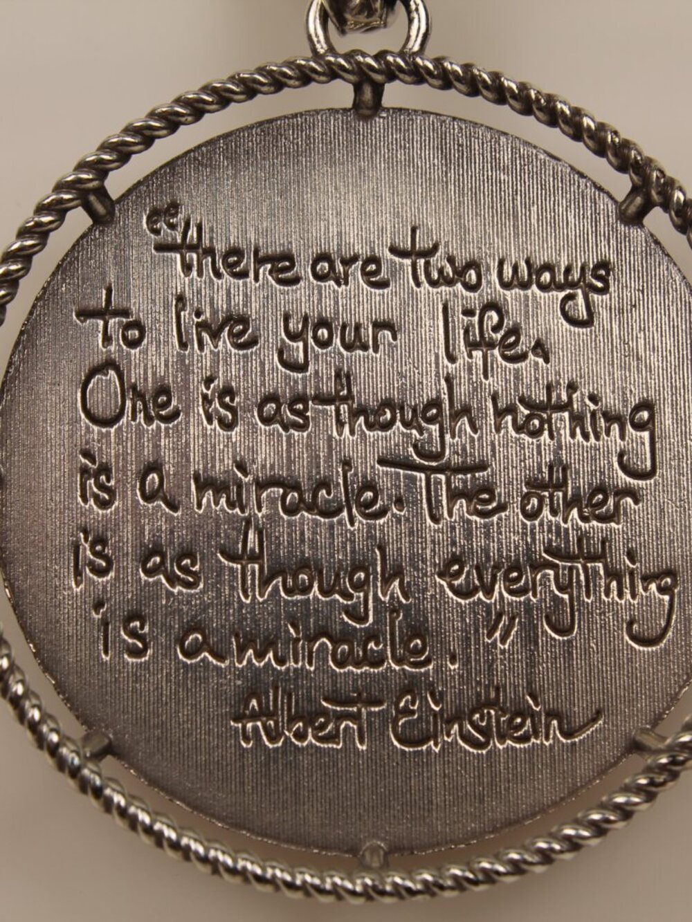 Brighton Albert Einstein Quote Pendant Necklace Silver Tone Pave Crystal & Earin - Picture 5 of 11